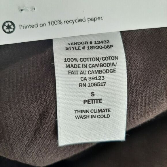 NORTHERN REFLECTIONS New - Villager Pull-On Corduroy Pants Brown Sz S Petite - Picture 11 of 11